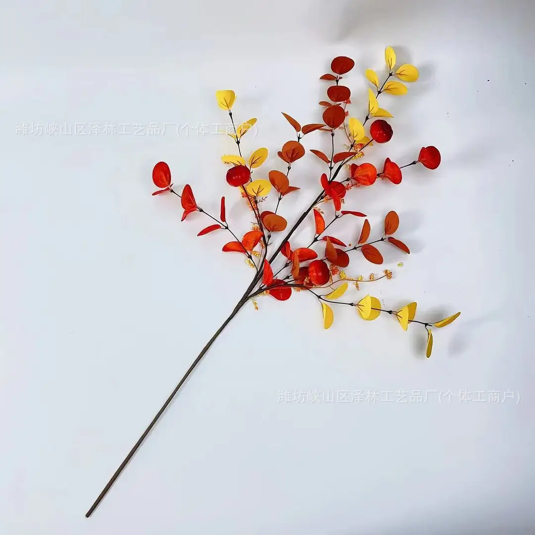 Eucalyptus Leaves Cross-Border Supply Wedding Floral Arrangement Accessories Single Green Plant Nordic Style Artificial Money Leaves