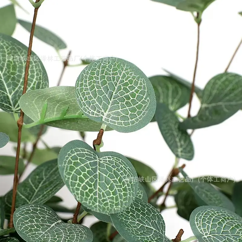 Eucalyptus Leaves Cross-Border Supply Wedding Floral Arrangement Accessories Single Green Plant Nordic Style Artificial Money Leaves