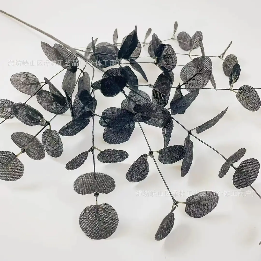 Eucalyptus Leaves Cross-Border Supply Wedding Floral Arrangement Accessories Single Green Plant Nordic Style Artificial Money Leaves