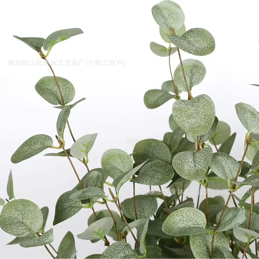 Eucalyptus Leaves Cross-Border Supply Wedding Floral Arrangement Accessories Single Green Plant Nordic Style Artificial Money Leaves