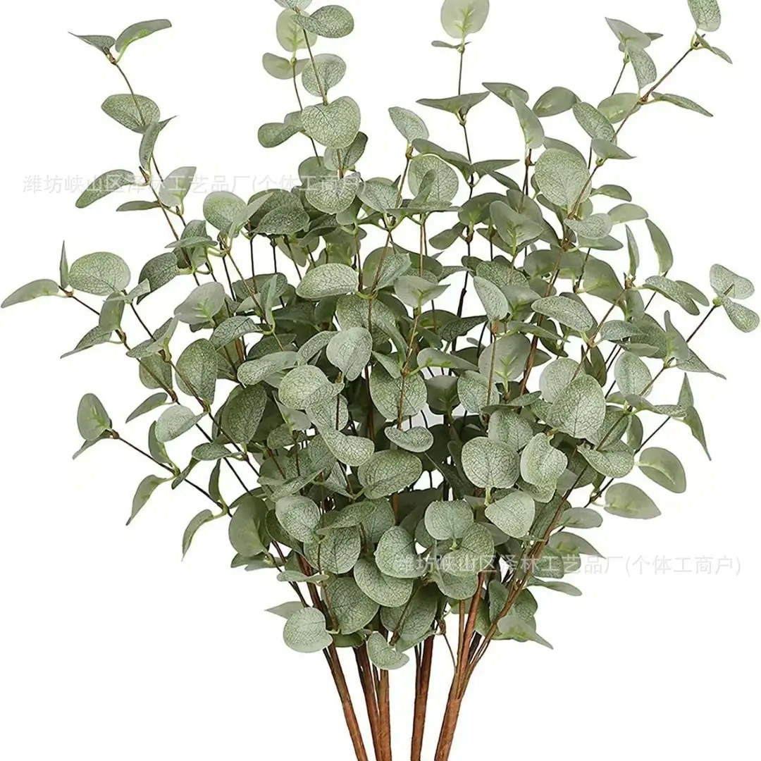 Eucalyptus Leaves Cross-Border Supply Wedding Floral Arrangement Accessories Single Green Plant Nordic Style Artificial Money Leaves