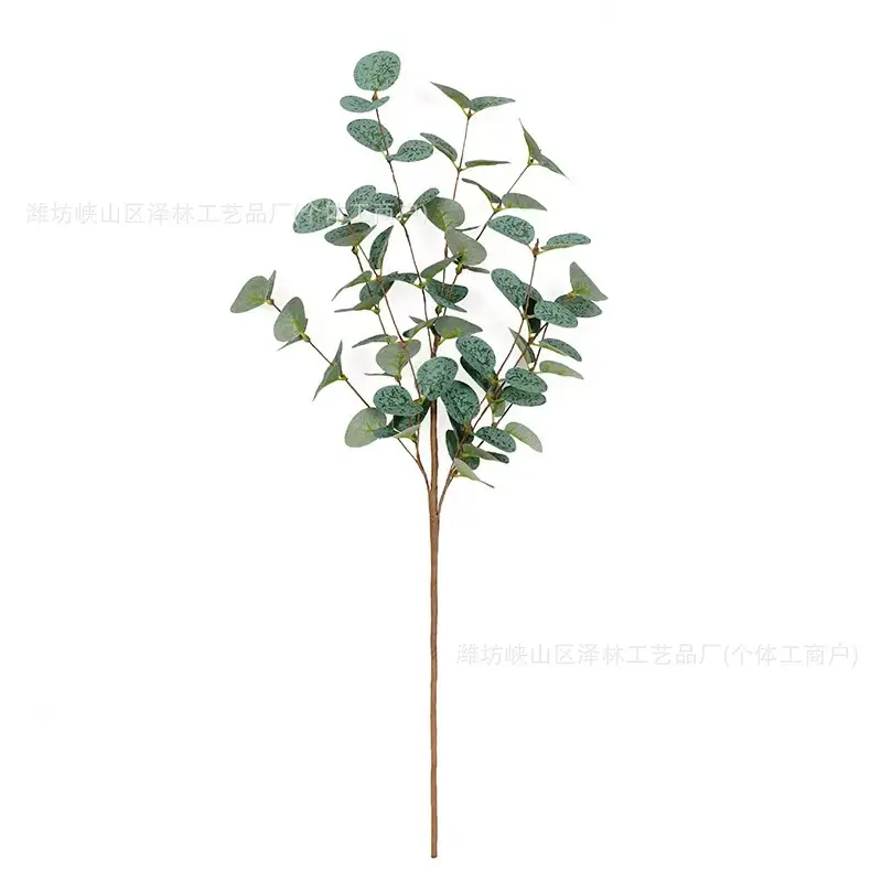 Eucalyptus Leaves Cross-Border Supply Wedding Floral Arrangement Accessories Single Green Plant Nordic Style Artificial Money Leaves