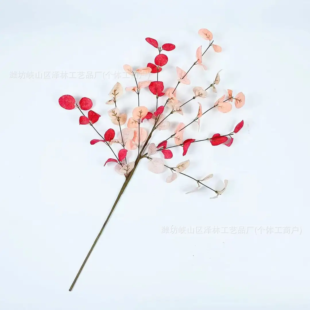 Eucalyptus Leaves Cross-Border Supply Wedding Floral Arrangement Accessories Single Green Plant Nordic Style Artificial Money Leaves