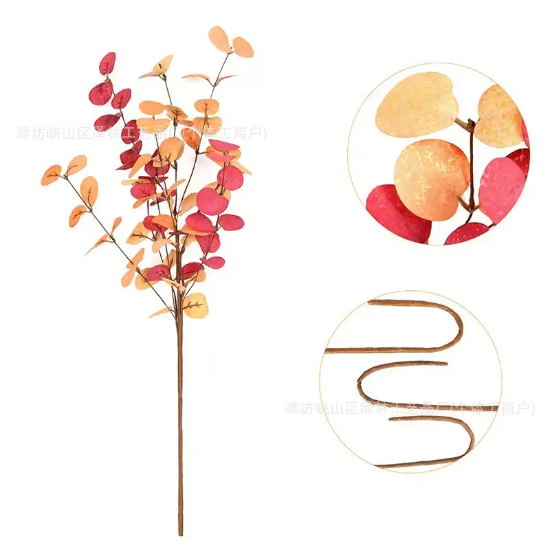 Eucalyptus Leaves Cross-Border Supply Wedding Floral Arrangement Accessories Single Green Plant Nordic Style Artificial Money Leaves