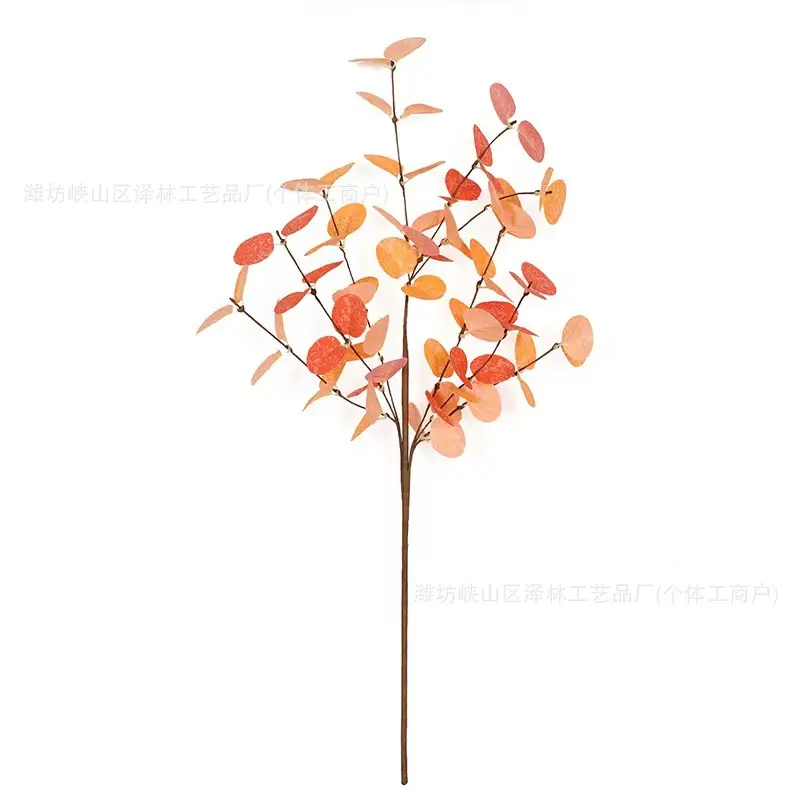 Eucalyptus Leaves Cross-Border Supply Wedding Floral Arrangement Accessories Single Green Plant Nordic Style Artificial Money Leaves