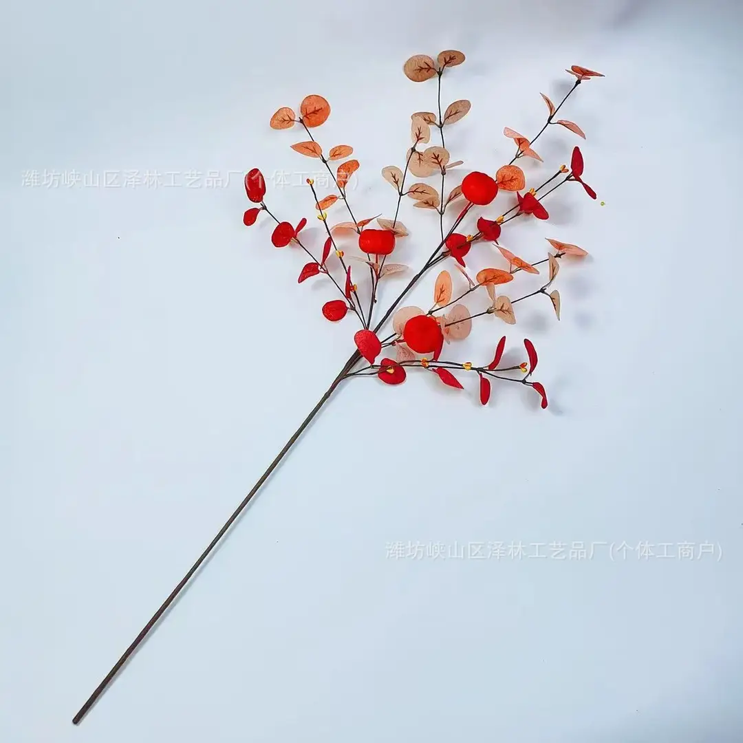 Eucalyptus Leaves Cross-Border Supply Wedding Floral Arrangement Accessories Single Green Plant Nordic Style Artificial Money Leaves