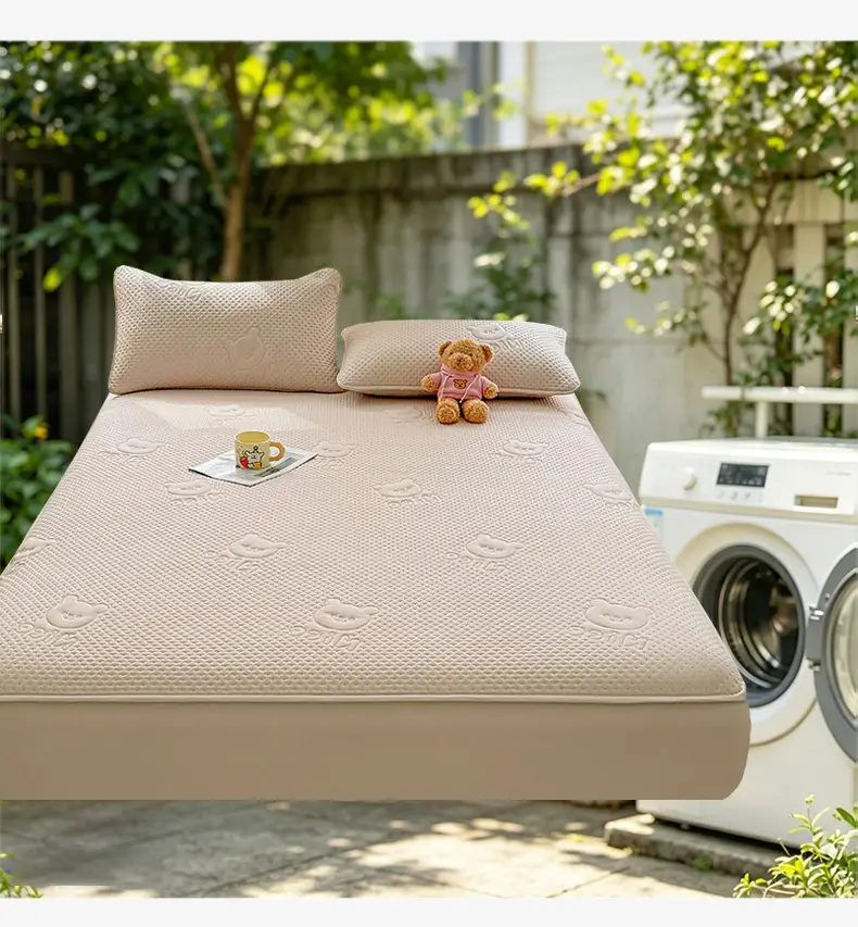 Category a Maternal and Infant Grade Children's Waterproof Urine-Proof Quilted Mattress Cover Three-Piece Set Mattress Protector Fully Enclosed Non-Slip Fitted Sheet — feature 15