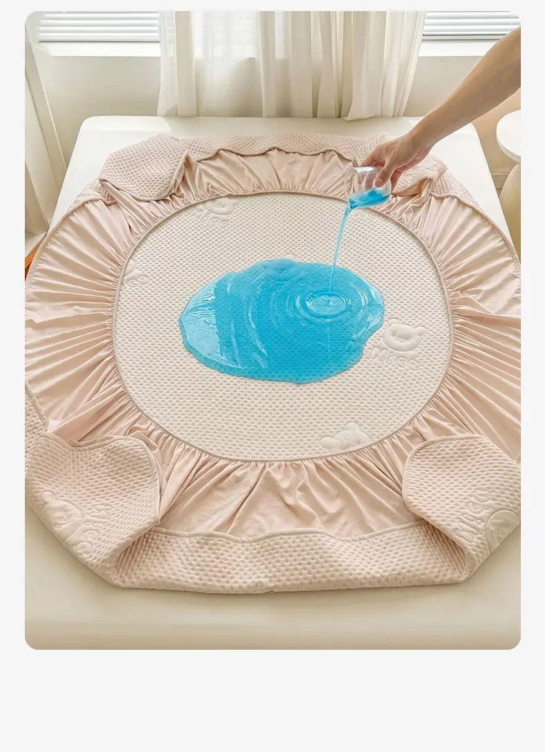 Category a Maternal and Infant Grade Children's Waterproof Urine-Proof Quilted Mattress Cover Three-Piece Set Mattress Protector Fully Enclosed Non-Slip Fitted Sheet — feature 5