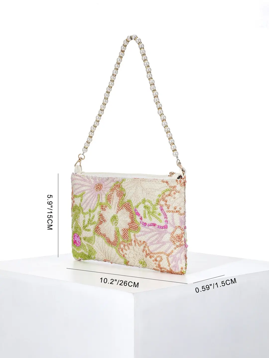 New Chinese-Style Embroidered Pearl Handbag for Evening Events 2026 New Niche Design Embroidered Sequin Bag Single Shoulder Underarm Bag — feature 1