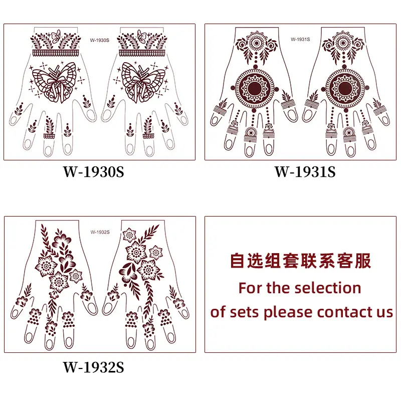 Cross-Border Henna Tattoo Stickers Waterproof and Long-Lasting Indian Mehndi Mandala Hand Tattoos for South Asian Weddings Custom-Made — feature 7