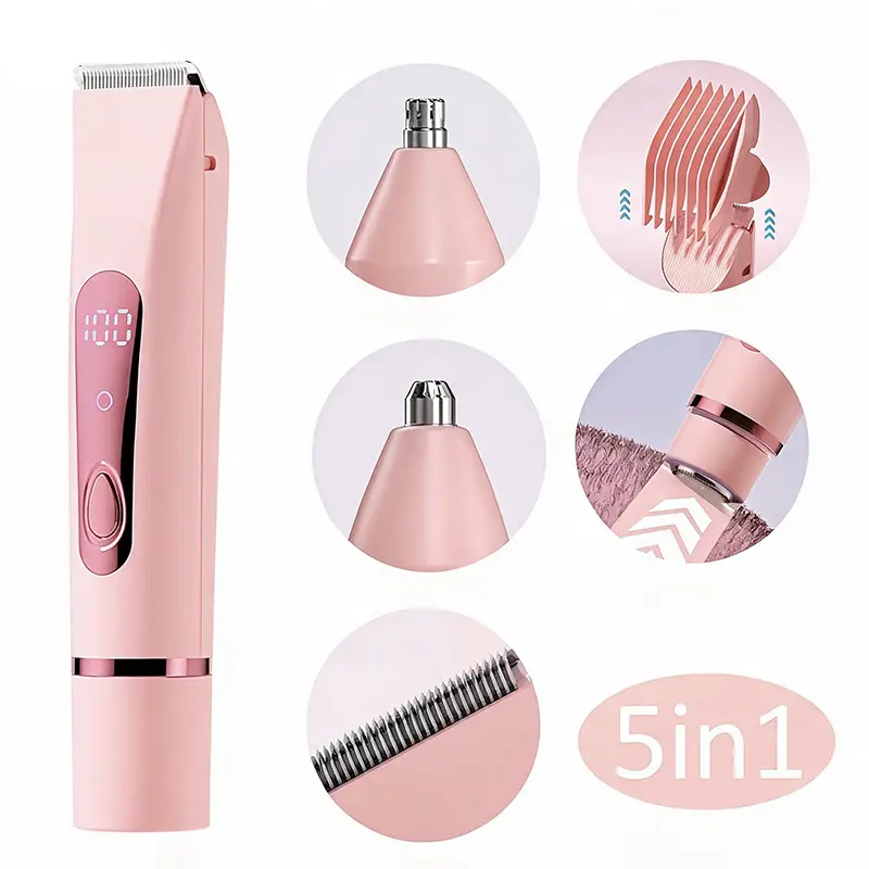 Household Women's Hair Shaver Five-In-One Multi-Functional Electric Hair Removal Device for Men and Women, Private Area Hair Trimmer