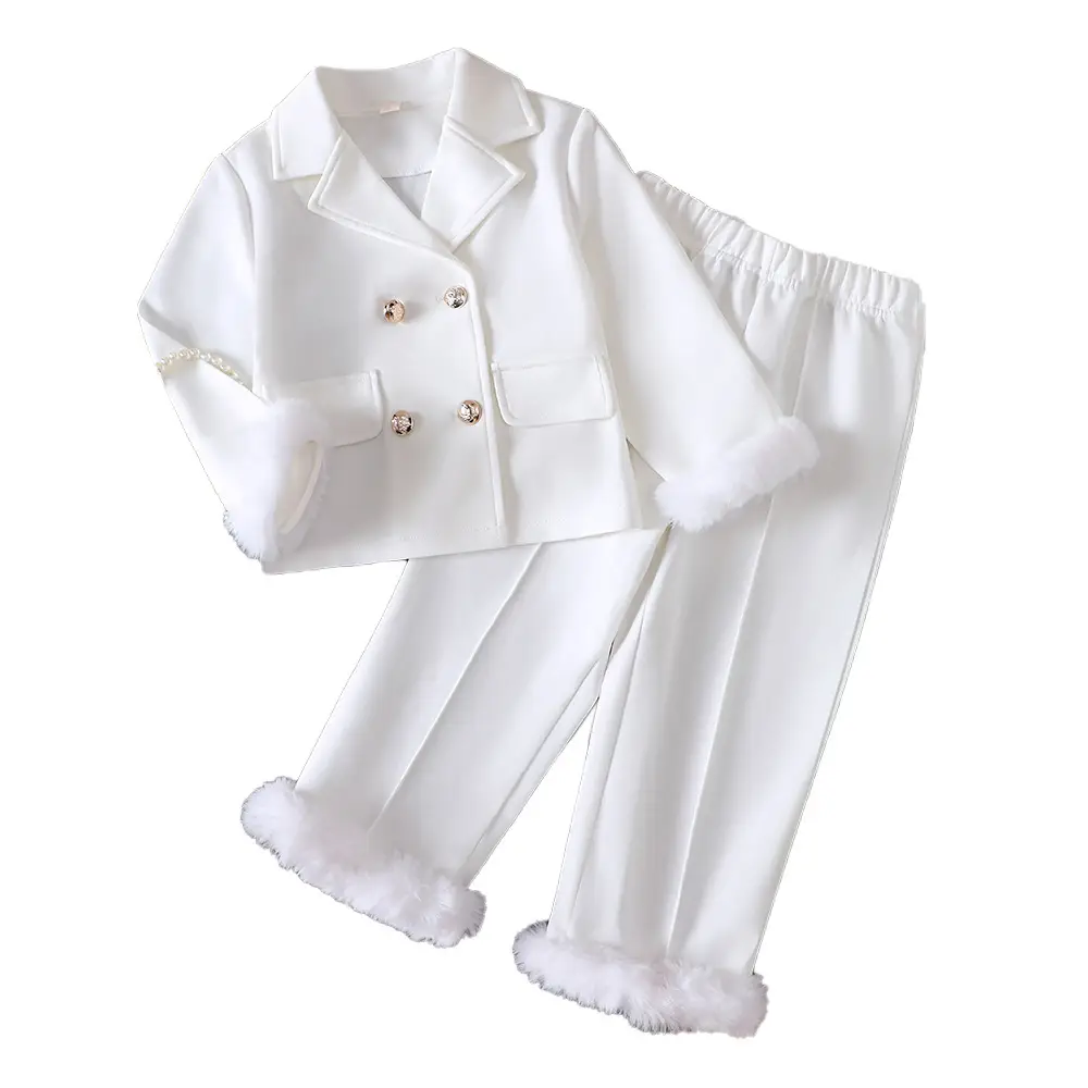 2026 Foreign Trade Children's Clothing New Products for Young Girls Spring, Autumn, and Winter Collared Jacket and Long Pants Set - Image 8