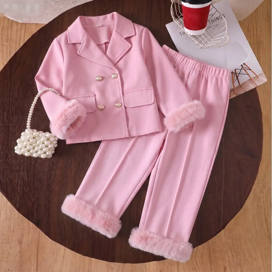 2026 Foreign Trade Children's Clothing New Products for Young Girls Spring, Autumn, and Winter Collared Jacket and Long Pants Set — feature 7