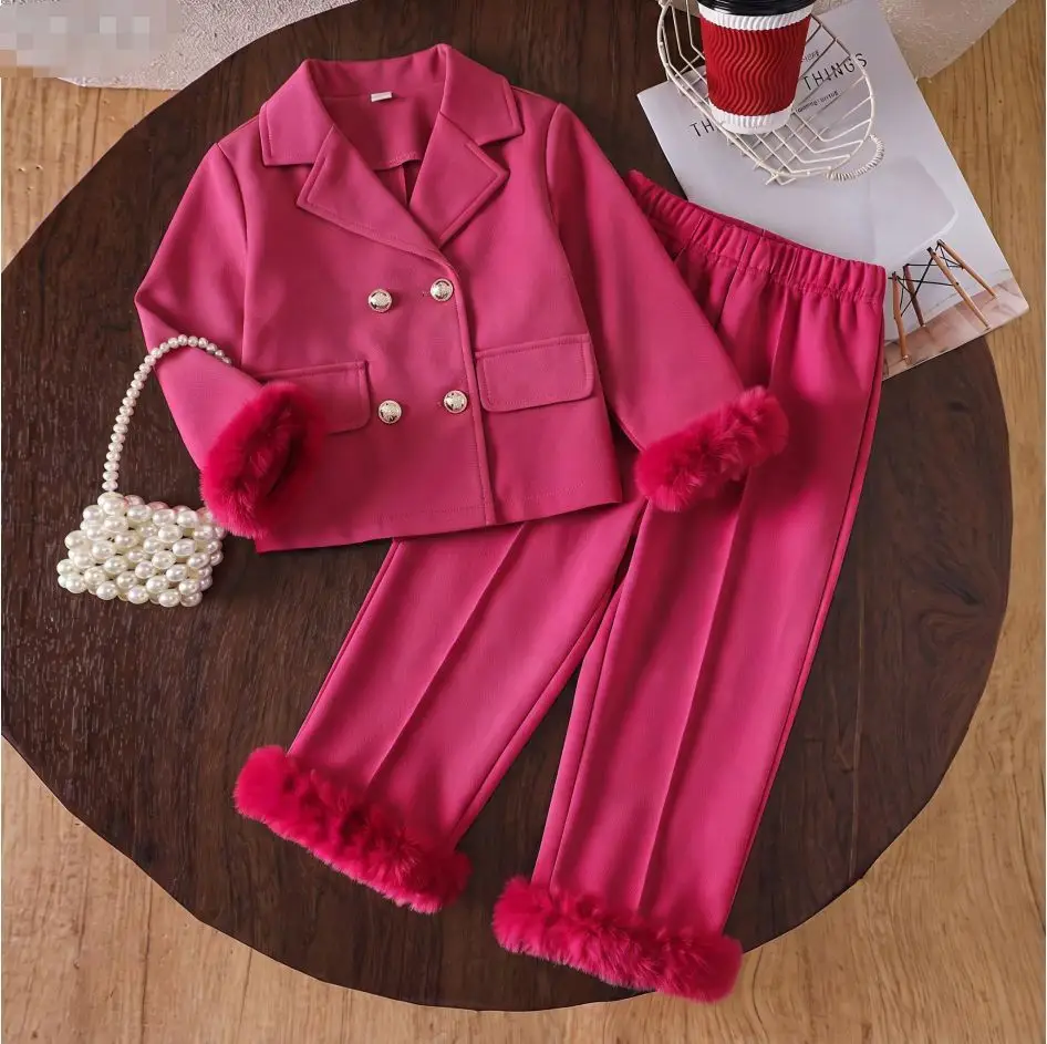 2026 Foreign Trade Children's Clothing New Products for Young Girls Spring, Autumn, and Winter Collared Jacket and Long Pants Set — feature 8