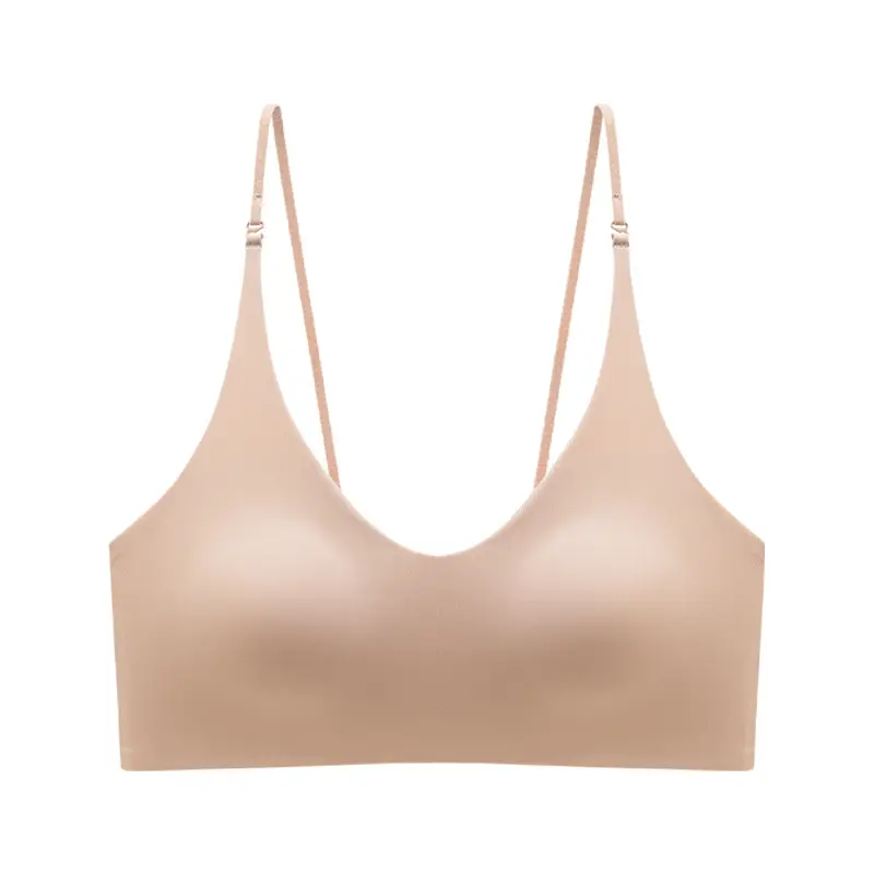 Ultra-Thin Invisible Skin-Friendly Lingerie for Women with Small Busts, Seamless Foundation-Like Coverage, Cross-Back Design, Side Breast Support, Anti-Sagging Bra