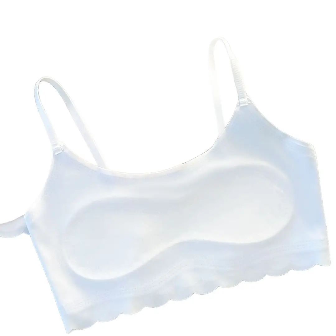 First Stage Girls' Underwear Vest, Seamless, for 9-Year-Old Children, Elementary School Students, 12-Year-Old Girls, Thin Bra for Young Girls