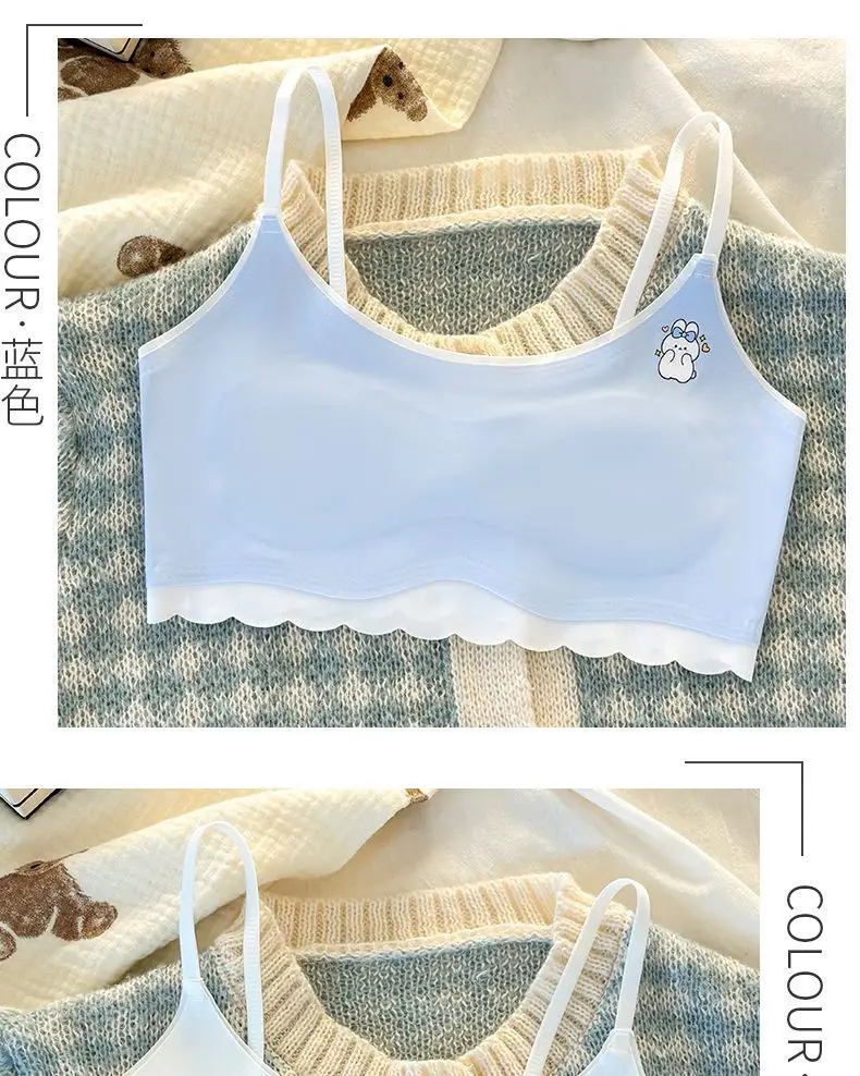 First Stage Girls' Underwear Vest, Seamless, for 9-Year-Old Children, Elementary School Students, 12-Year-Old Girls, Thin Bra for Young Girls — feature 10