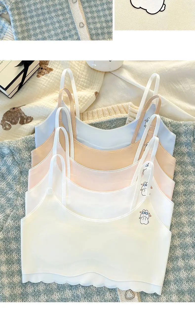 First Stage Girls' Underwear Vest, Seamless, for 9-Year-Old Children, Elementary School Students, 12-Year-Old Girls, Thin Bra for Young Girls — feature 17