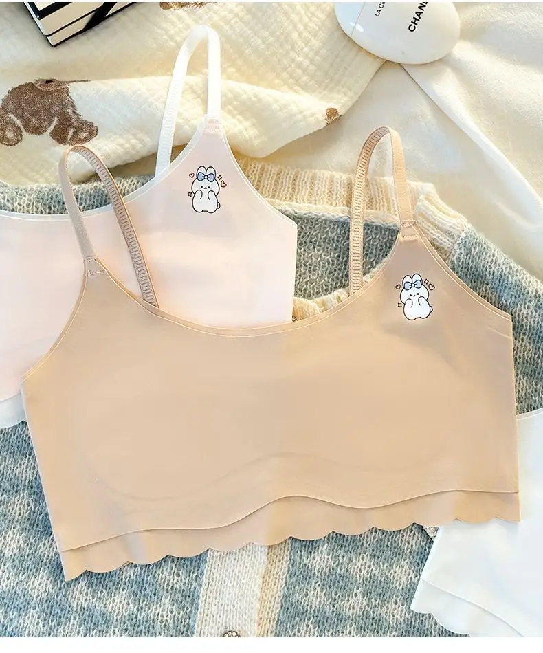 First Stage Girls' Underwear Vest, Seamless, for 9-Year-Old Children, Elementary School Students, 12-Year-Old Girls, Thin Bra for Young Girls — feature 7