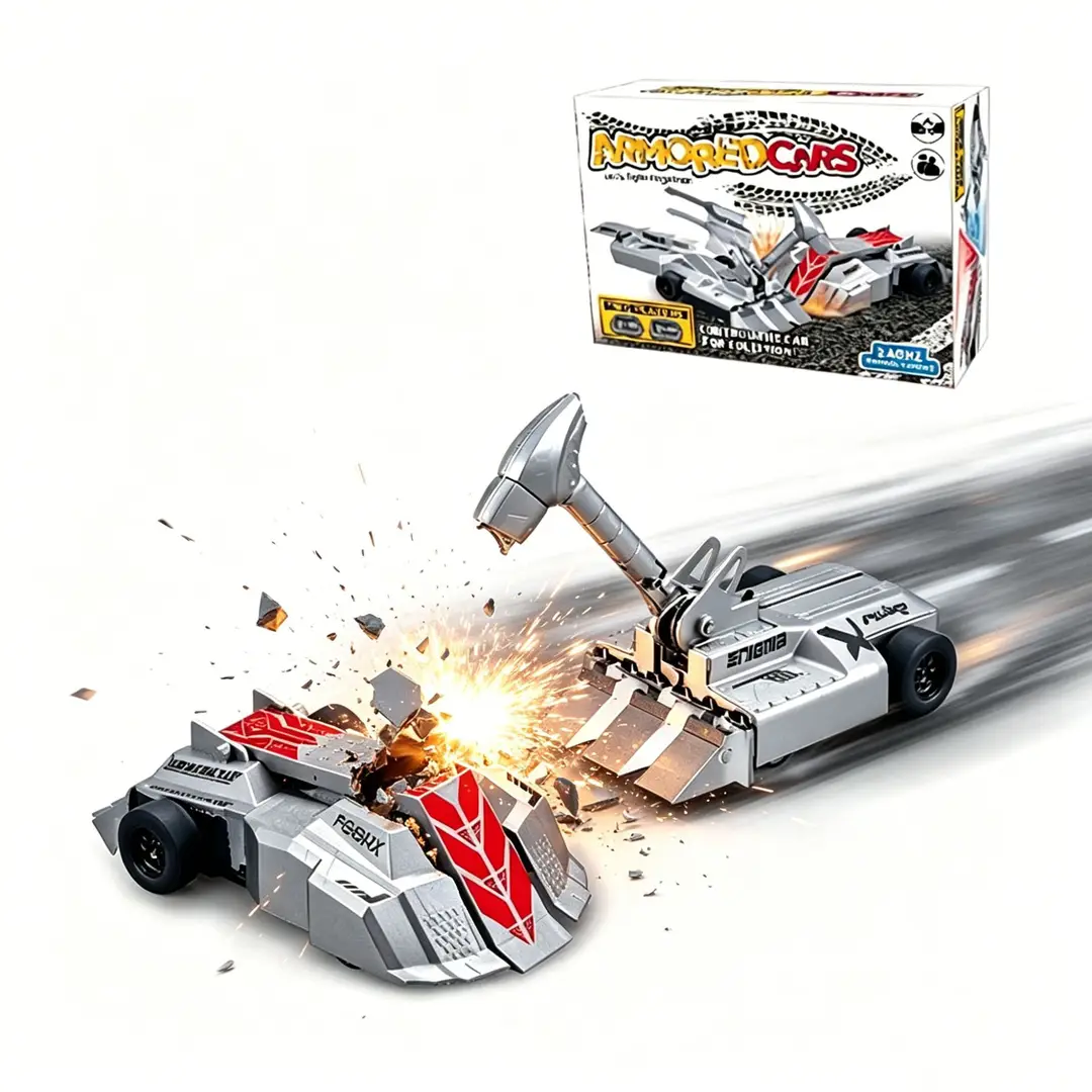 Two-Player Fighting Armored Remote Control Car Toy, Parent-Child Battle, Armored Drift Tank, Collision Competition, Electric Toy Car