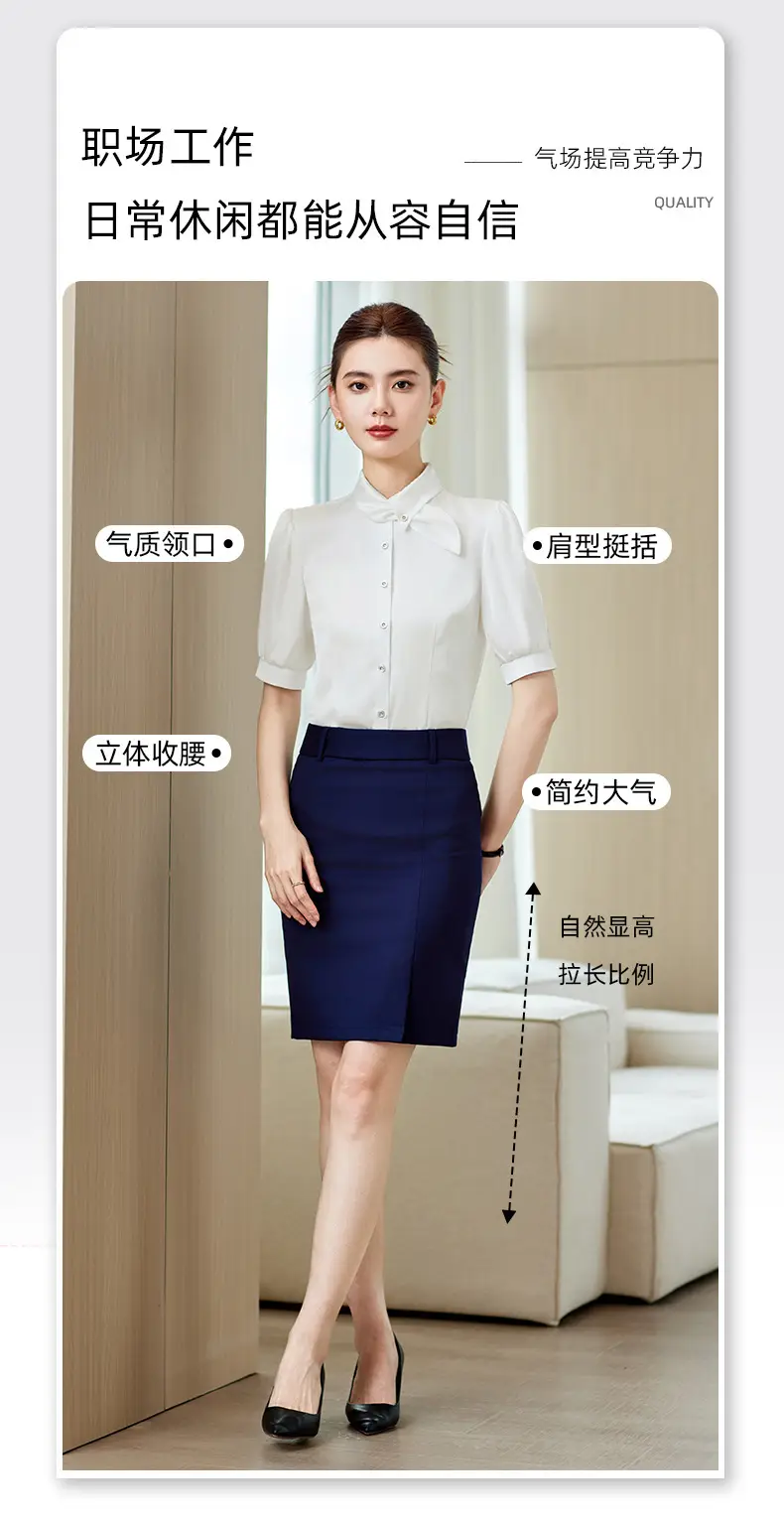 Fashionable Lace-Up Short-Sleeved Satin Shirt for Women, Spring and Summer 2026 New Style Professional Work Shirt, High-End Silk Top — feature 4
