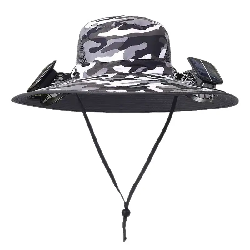 Solar-Powered Three-Fan Sun Hat, Summer Outdoor Fishing Sun Protection Hat, Rechargeable Cooling Fisherman's Hat