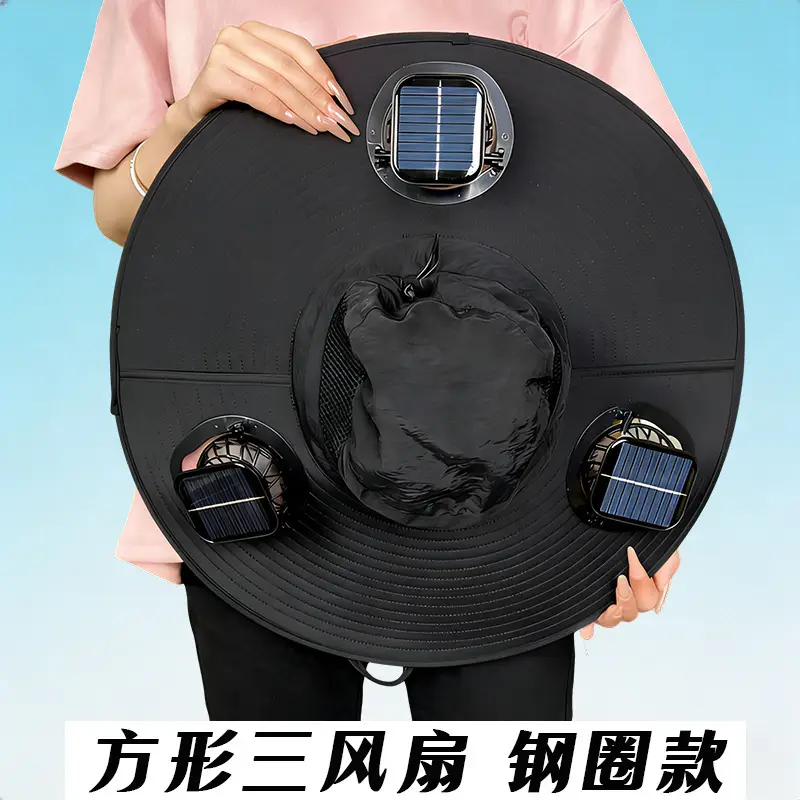 Solar-Powered Three-Fan Sun Hat, Summer Outdoor Fishing Sun Protection Hat, Rechargeable Cooling Fisherman's Hat — feature 19