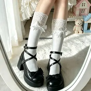 Lolita Layered Socks for Women, White Multi-Layered Ruffled Bow Socks, Japanese Style Girl Calf Socks, Small Batch Mix Wholesale — feature 16