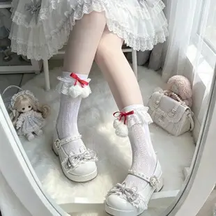 Lolita Layered Socks for Women, White Multi-Layered Ruffled Bow Socks, Japanese Style Girl Calf Socks, Small Batch Mix Wholesale — feature 17