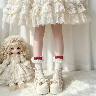 Lolita Layered Socks for Women, White Multi-Layered Ruffled Bow Socks, Japanese Style Girl Calf Socks, Small Batch Mix Wholesale — feature 21
