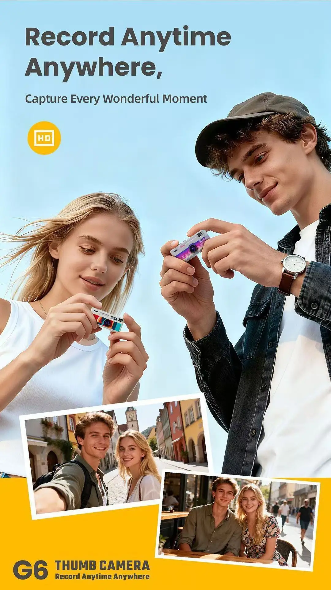 Cross-Border G6 Mini Digital Camera Thumb Camera Student Outdoor Sports Camera Children's Pocket Camera — feature 2