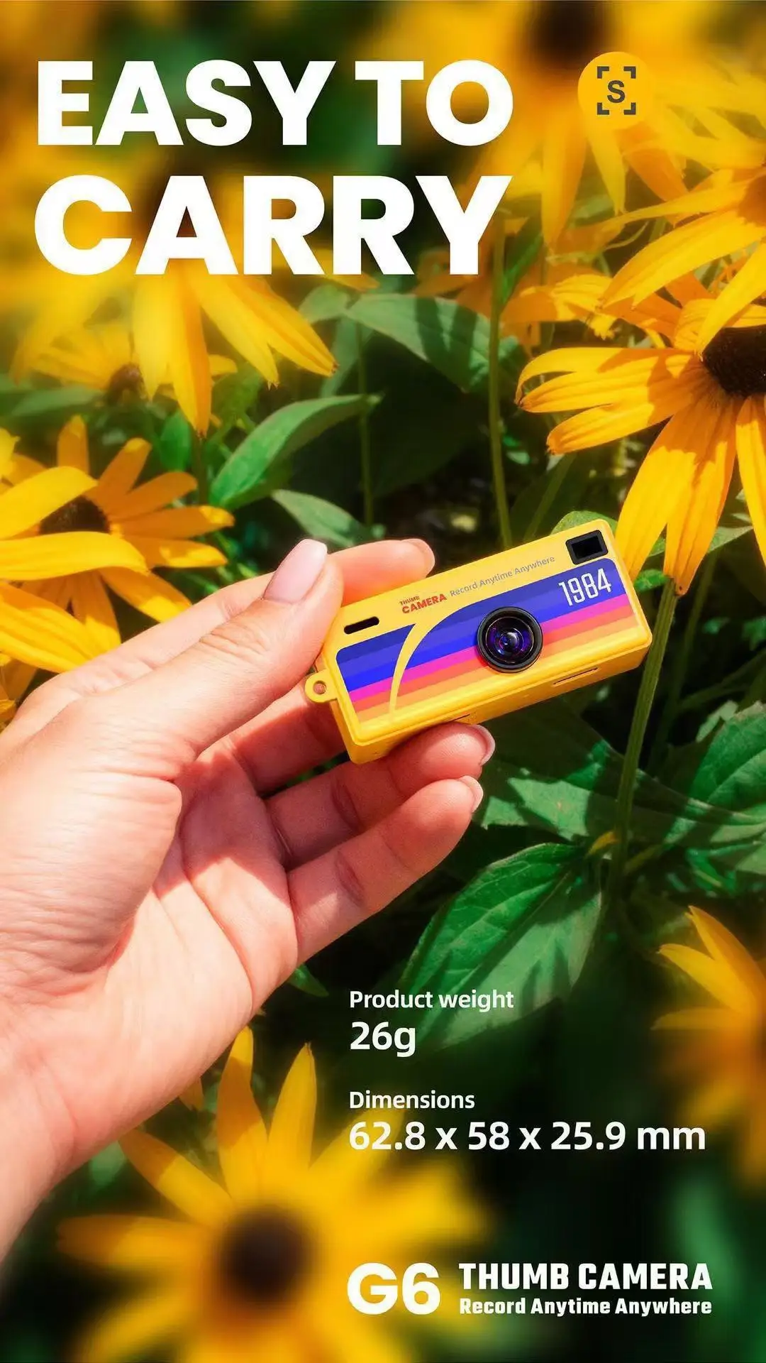 Cross-Border G6 Mini Digital Camera Thumb Camera Student Outdoor Sports Camera Children's Pocket Camera — feature 5