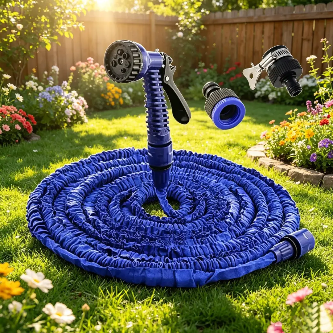 Household Multifunctional Water Hose Garden Nozzle, Freely Extendable, High-Pressure Vegetable Watering Sprinkler, Car Washing and Floor Cleaning Water Gun
