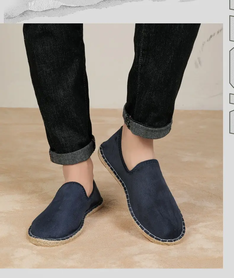 2026 New Men's Breathable Soft-Soled Espadrille Shoes, Casual Slip-Ons with Hand-Stitched Seams, Lightweight and Comfortable Men's Shoes — feature 12