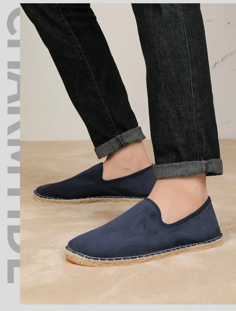 2026 New Men's Breathable Soft-Soled Espadrille Shoes, Casual Slip-Ons with Hand-Stitched Seams, Lightweight and Comfortable Men's Shoes — feature 13