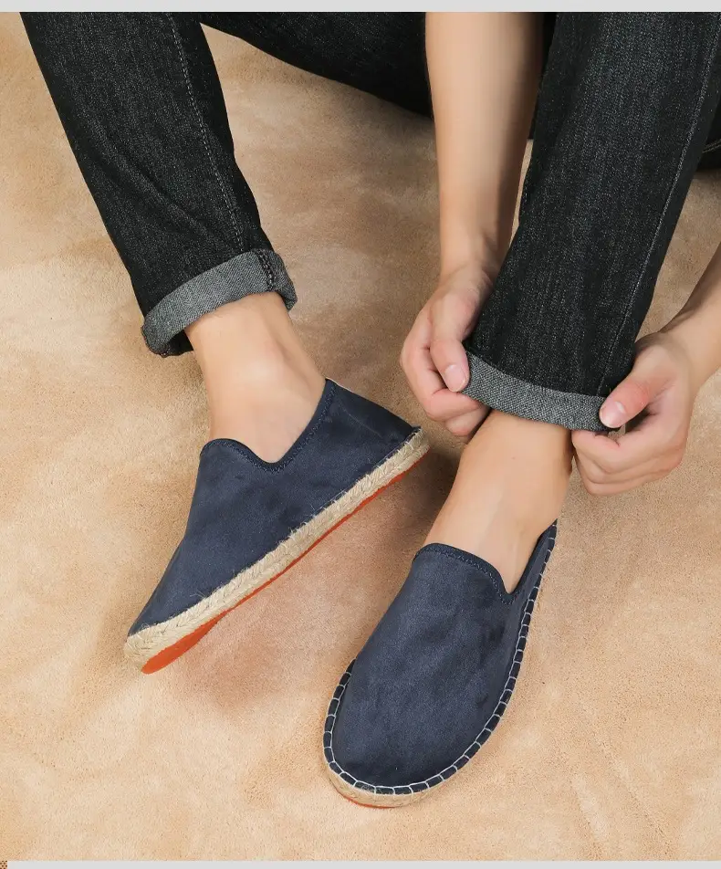 2026 New Men's Breathable Soft-Soled Espadrille Shoes, Casual Slip-Ons with Hand-Stitched Seams, Lightweight and Comfortable Men's Shoes — feature 14