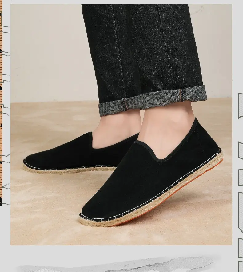 2026 New Men's Breathable Soft-Soled Espadrille Shoes, Casual Slip-Ons with Hand-Stitched Seams, Lightweight and Comfortable Men's Shoes — feature 15