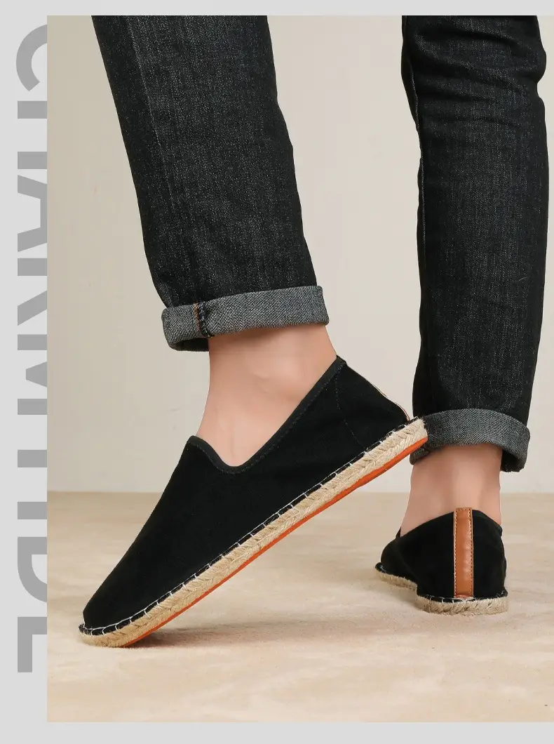 2026 New Men's Breathable Soft-Soled Espadrille Shoes, Casual Slip-Ons with Hand-Stitched Seams, Lightweight and Comfortable Men's Shoes — feature 17
