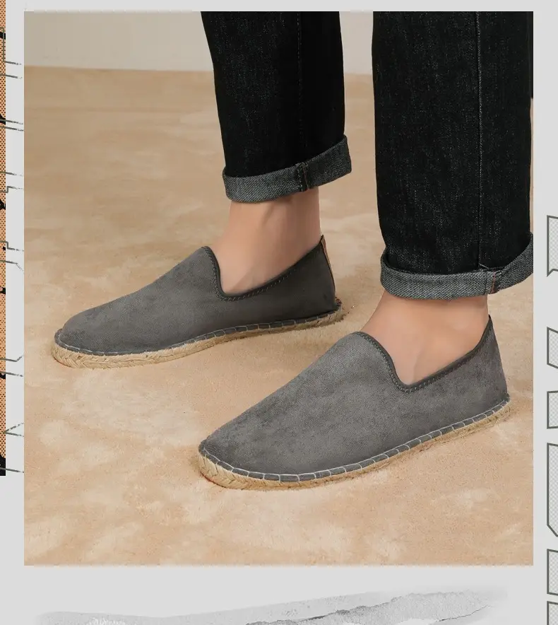 2026 New Men's Breathable Soft-Soled Espadrille Shoes, Casual Slip-Ons with Hand-Stitched Seams, Lightweight and Comfortable Men's Shoes — feature 19