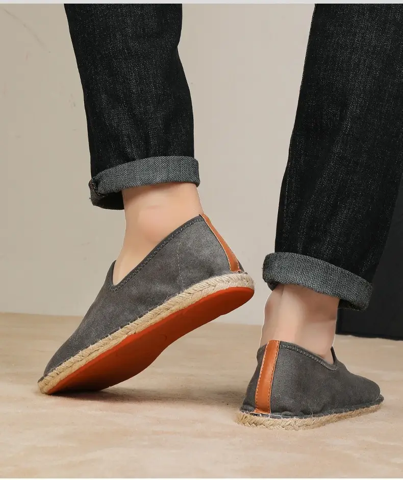 2026 New Men's Breathable Soft-Soled Espadrille Shoes, Casual Slip-Ons with Hand-Stitched Seams, Lightweight and Comfortable Men's Shoes — feature 22