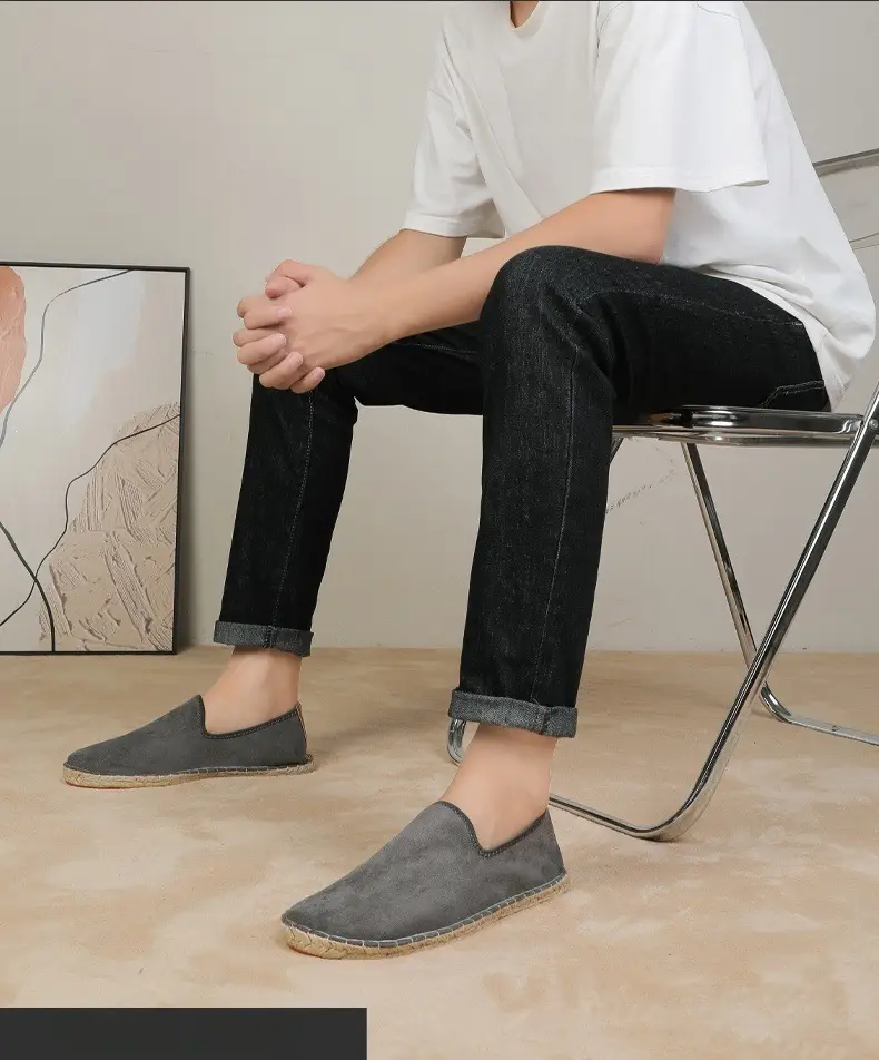 2026 New Men's Breathable Soft-Soled Espadrille Shoes, Casual Slip-Ons with Hand-Stitched Seams, Lightweight and Comfortable Men's Shoes — feature 27