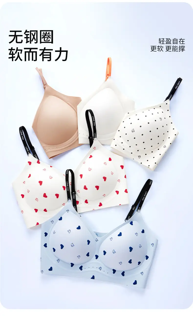 Summer Cool and Breathable Jelly Strip Seamless Bra with Fixed Cups, Gathers and Supports Side Breasts, Wireless, Age-Reducing Young Women's Underwear — feature 15