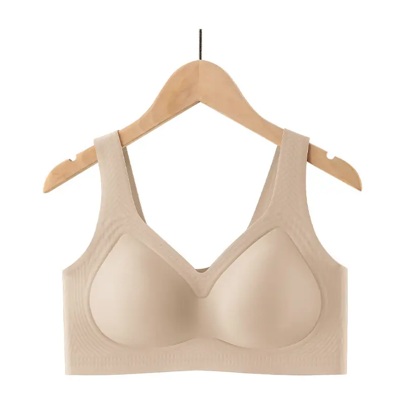 100kg Plus Size Seamless Women's Underwear, Large Bust Minimizing, Gathered Anti-Sagging Vest-Style Bra, Cross-Border