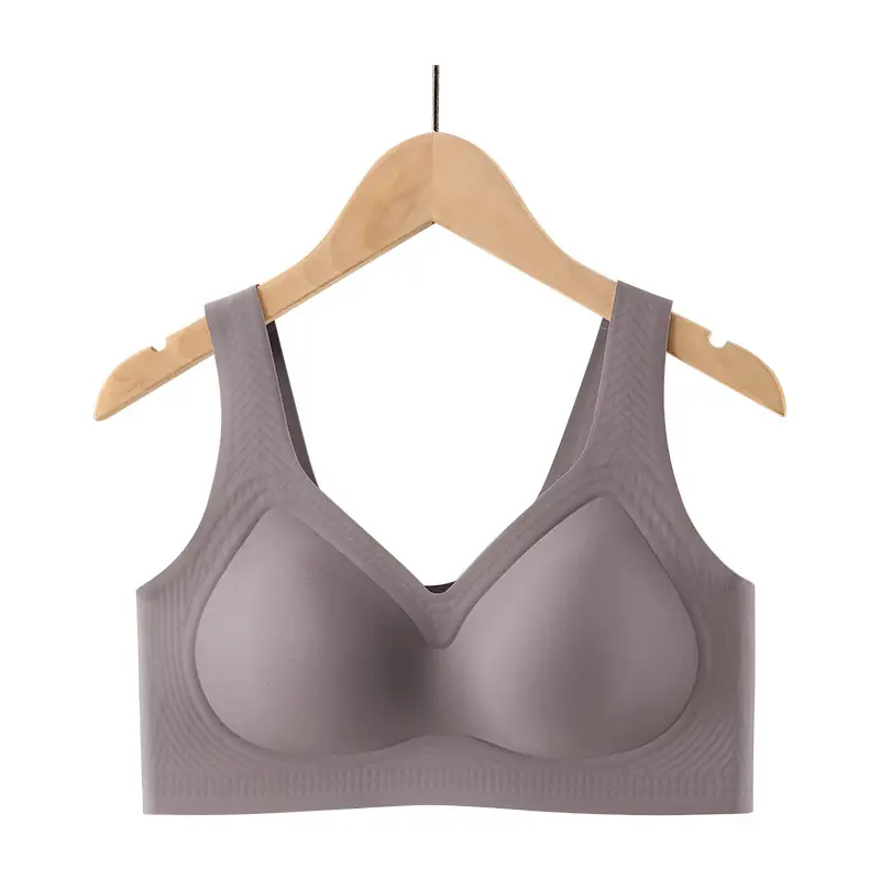 100kg Plus Size Seamless Women's Underwear, Large Bust Minimizing, Gathered Anti-Sagging Vest-Style Bra, Cross-Border