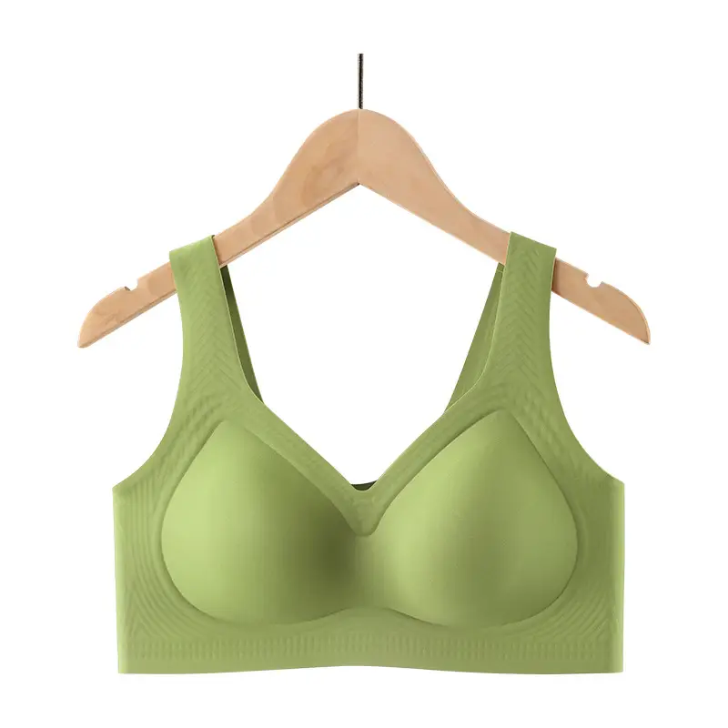 100kg Plus Size Seamless Women's Underwear, Large Bust Minimizing, Gathered Anti-Sagging Vest-Style Bra, Cross-Border