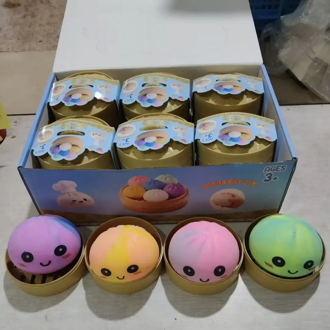 Cross-Border Popular Item: Realistic Mini Bun Stress Relief Squeeze Toy, Maltose Big Bun Stress Relief Toy, Factory Wholesale