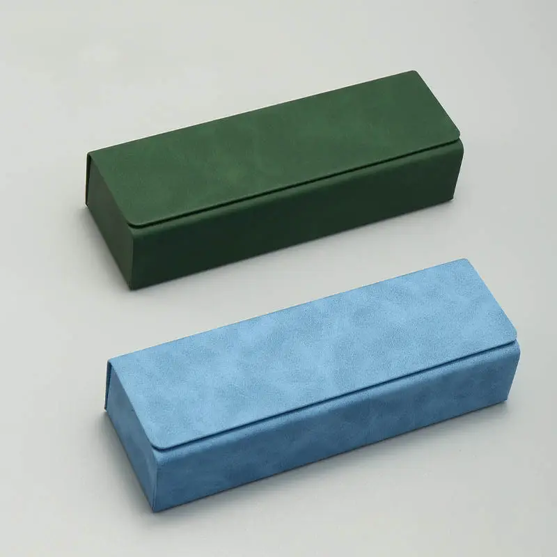 Square Leather Glasses Case, New Optical Sheepskin Pattern Handmade Case, Fresh and Stylish, Pressure-Resistant, Suitable for Storing Prescription Glasses, Customizable with Logo