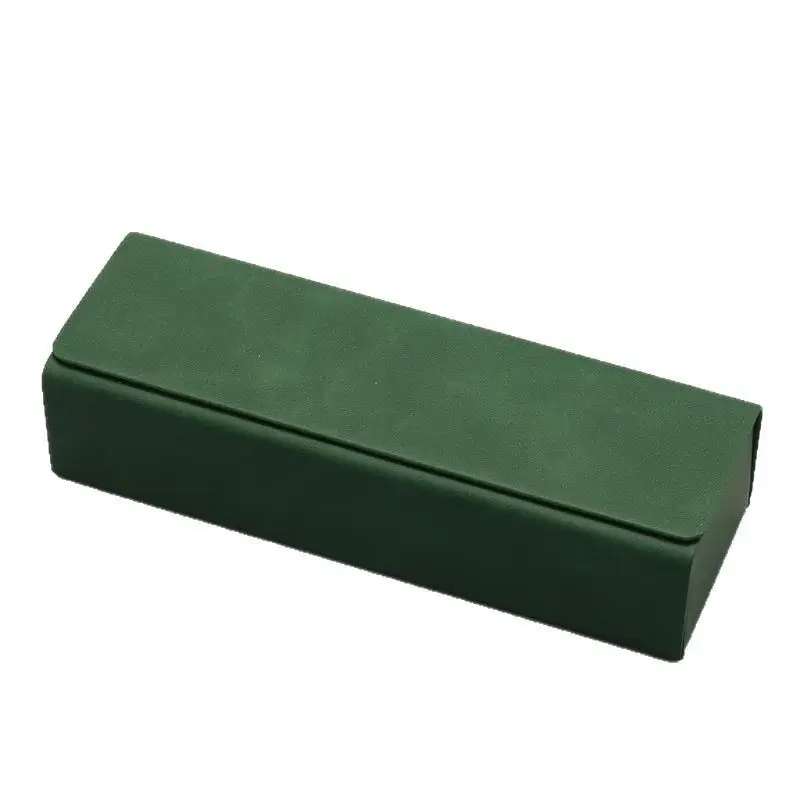 Square Leather Glasses Case, New Optical Sheepskin Pattern Handmade Case, Fresh and Stylish, Pressure-Resistant, Suitable for Storing Prescription Glasses, Customizable with Logo