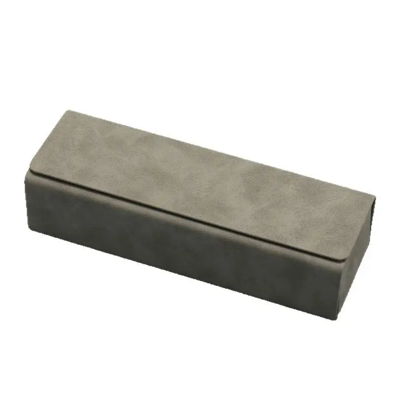 Square Leather Glasses Case, New Optical Sheepskin Pattern Handmade Case, Fresh and Stylish, Pressure-Resistant, Suitable for Storing Prescription Glasses, Customizable with Logo