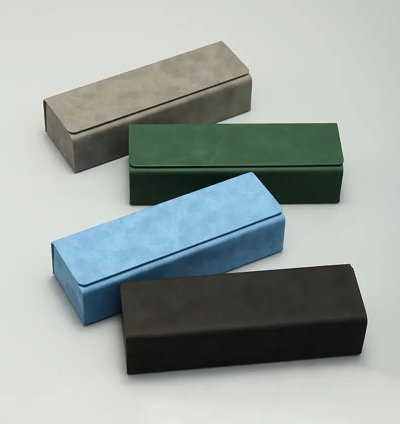 Square Leather Glasses Case, New Optical Sheepskin Pattern Handmade Case, Fresh and Stylish, Pressure-Resistant, Suitable for Storing Prescription Glasses, Customizable with Logo — feature 4